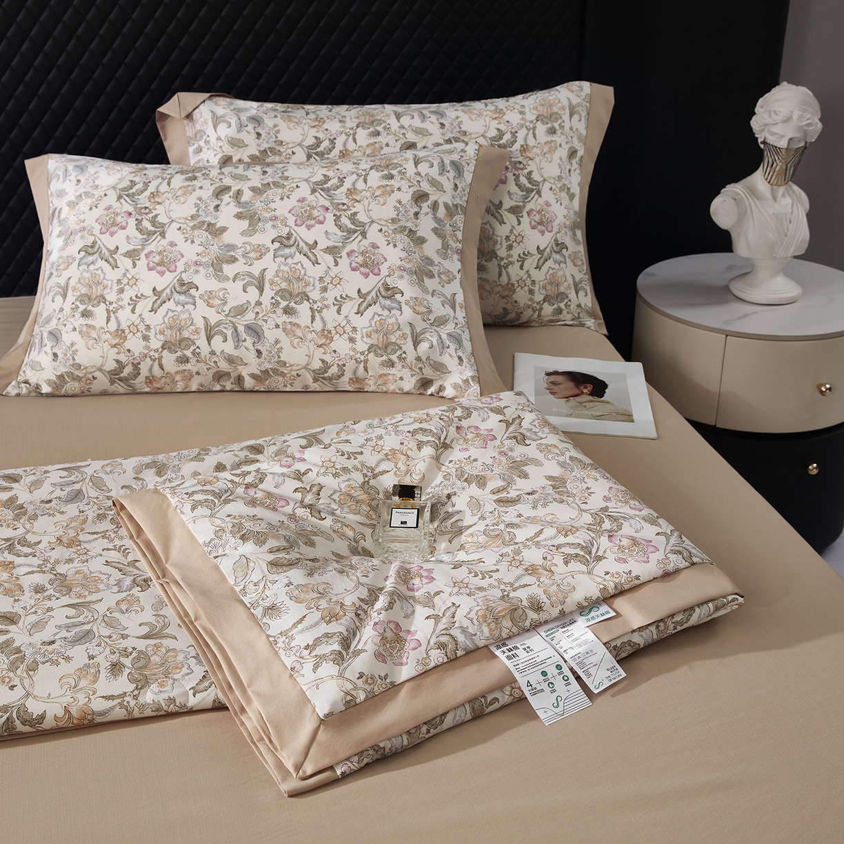 91家纺网 家纺一手货源 找家纺 网客家纺 2026新款A类凉感天丝棉夏被四件套 凯西亚