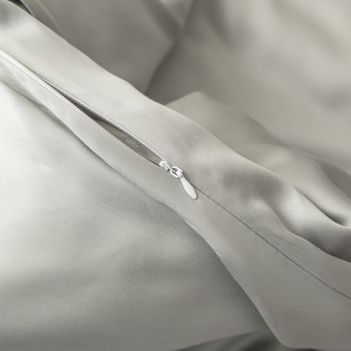 91家纺网 家纺一手货源 找家纺 禾时 2026新款60支奥地利兰精双拼纯色天丝四件套 云纱灰