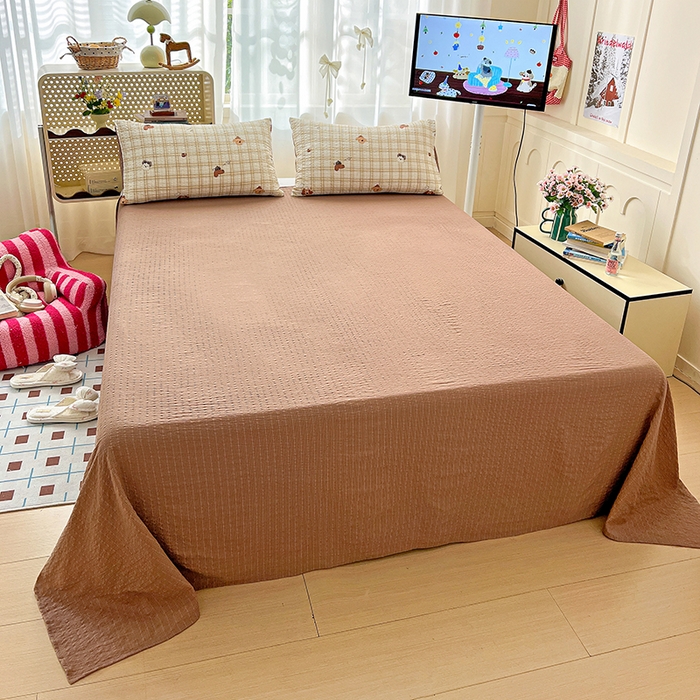 91家纺网 家纺一手货源 找家纺 （总）仟网汇 2026新款简单款泡芙纱印花四件套