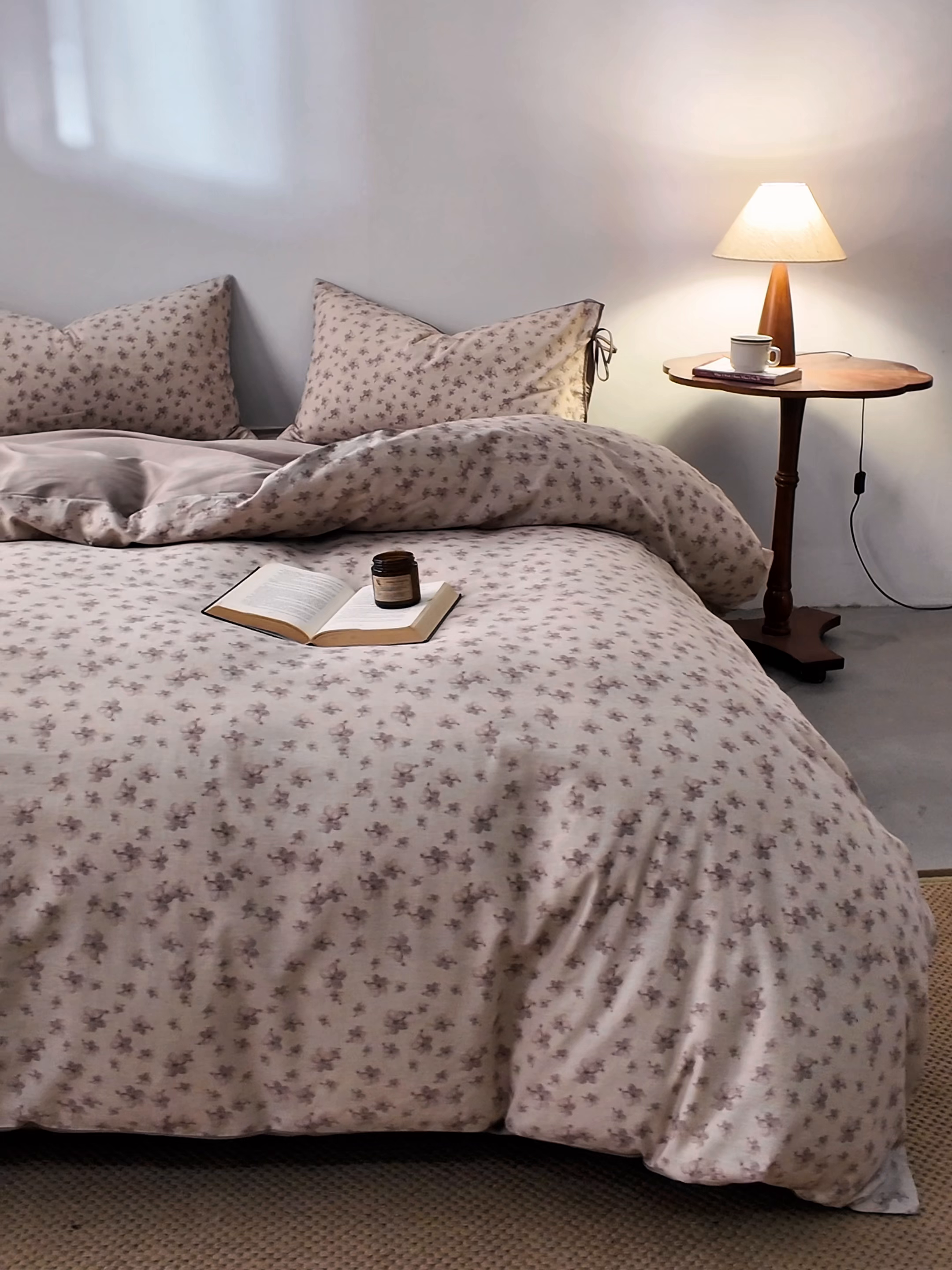 91家纺网 家纺一手货源 找家纺 若未家居 LOVEWE HOUSE 2026春夏新款全棉纯棉棉麻色织印花套件清茉系列四件套（控价 券后不低于298） 盛夏花园