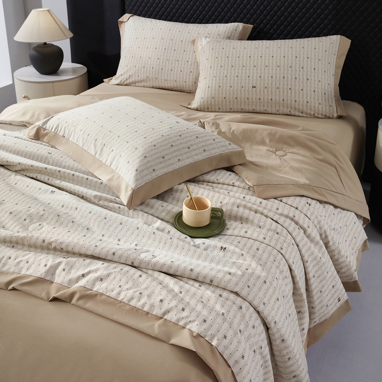 91家纺网 家纺一手货源 找家纺 网客家纺 2026新款A类凉感天丝棉夏被四件套 水星