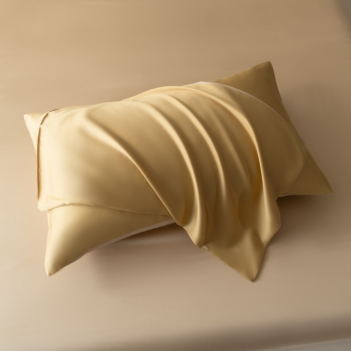 91家纺网 家纺一手货源 找家纺 禾时 2026新款60支奥地利兰精双拼纯色天丝四件套 芝士黄-沙茶色