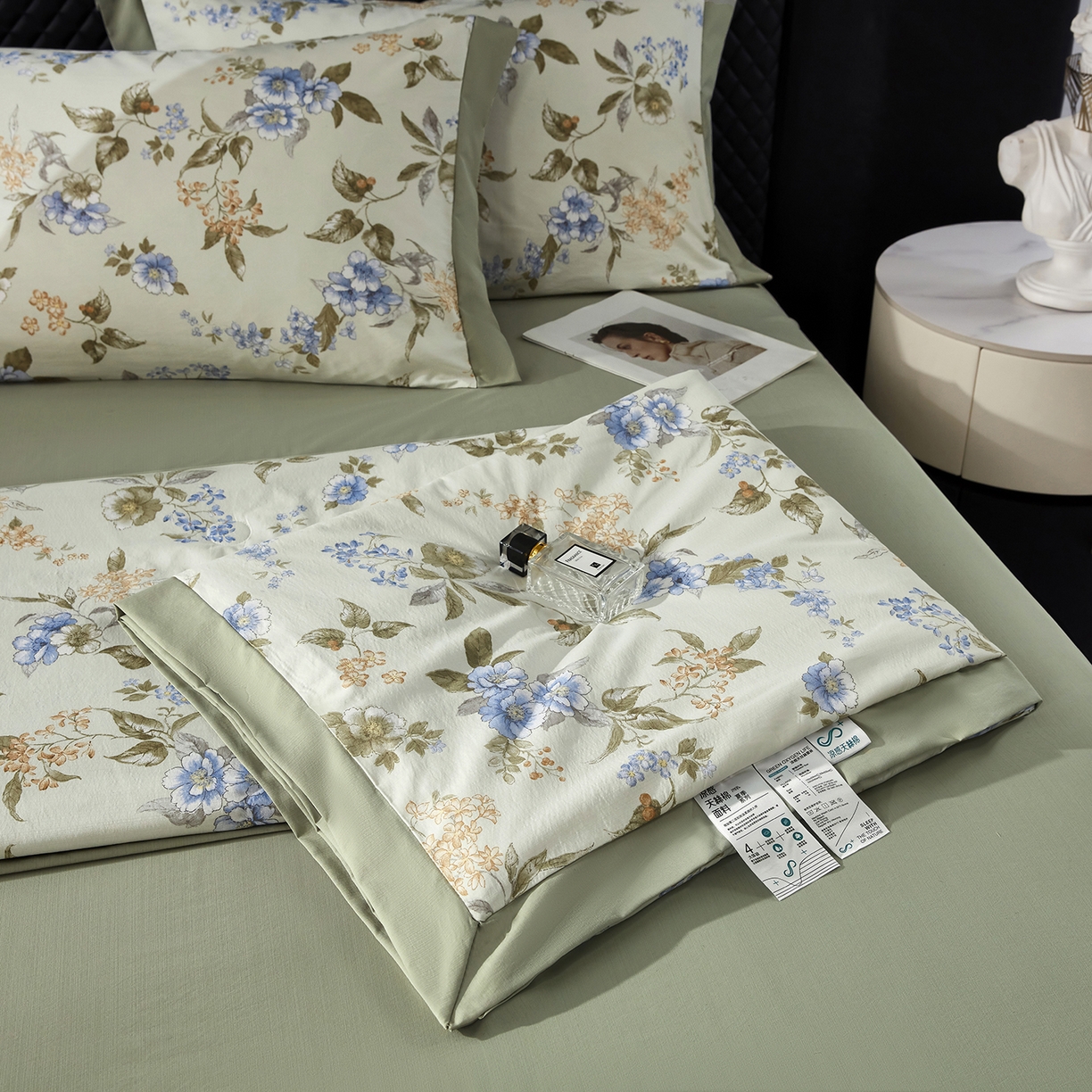 91家纺网 家纺一手货源 找家纺 网客家纺 2026新款A类凉感天丝棉夏被四件套 松香