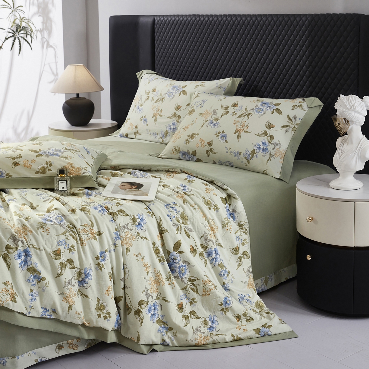 91家纺网 家纺一手货源 找家纺 网客家纺 2026新款A类凉感天丝棉夏被四件套 松香