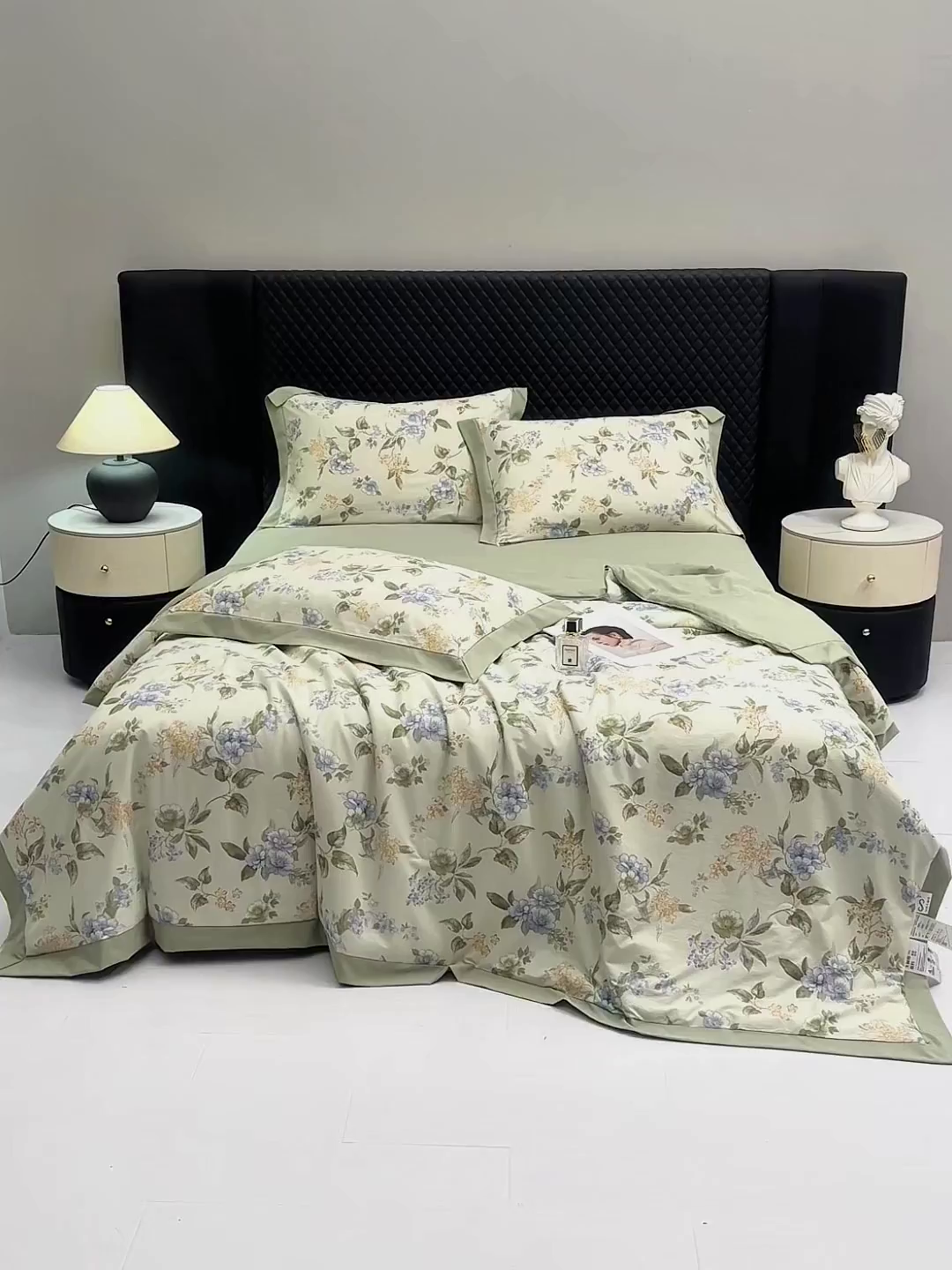 91家纺网 家纺一手货源 找家纺 网客家纺 2026新款A类凉感天丝棉夏被四件套 松香