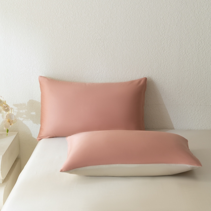 91家纺网 家纺一手货源 找家纺 禾时 2026新款60支奥地利兰精双拼纯色天丝四件套 芝芝桃桃-极地白