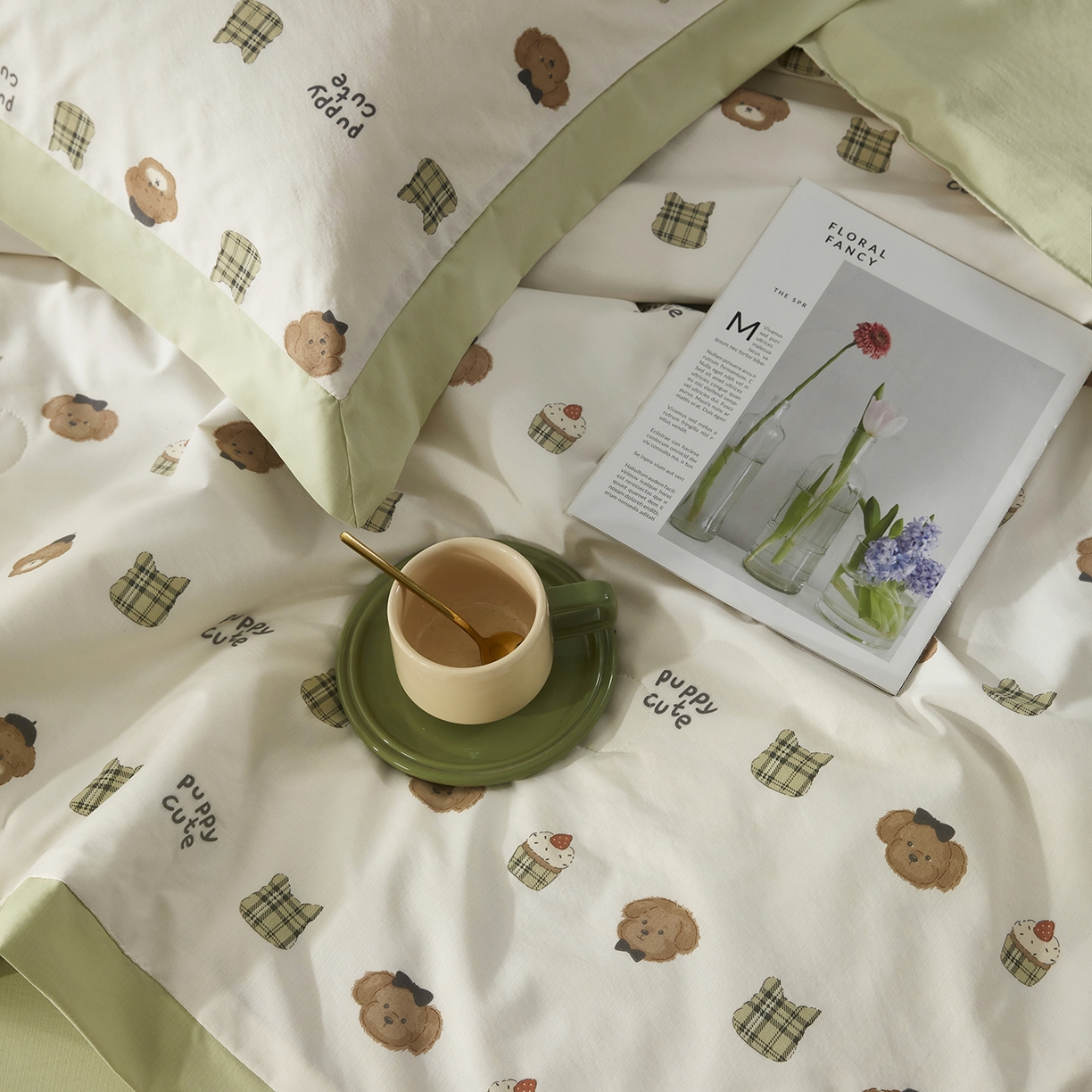 91家纺网 家纺一手货源 找家纺 网客家纺 2026新款A类凉感天丝棉夏被四件套 甜点熊