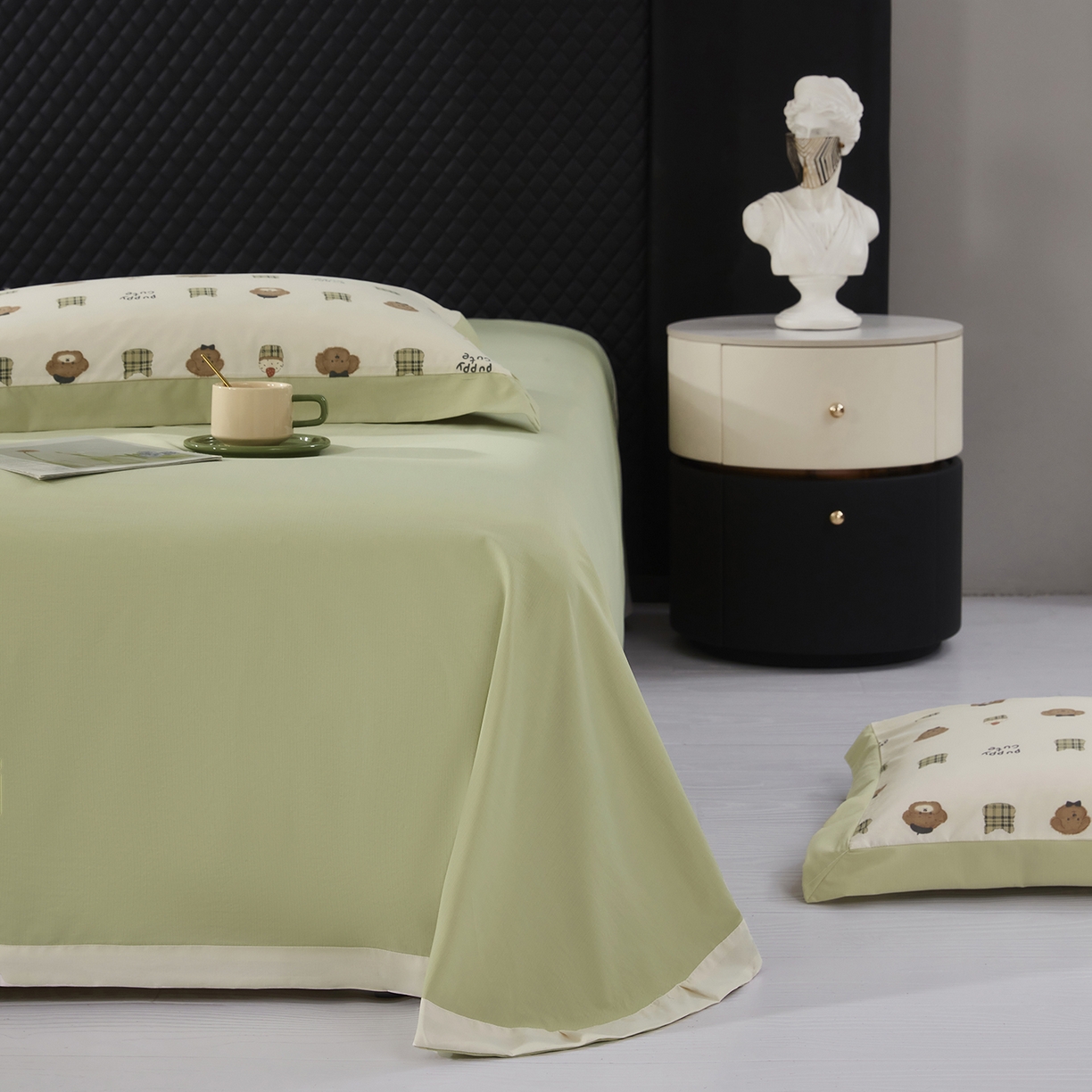 91家纺网 家纺一手货源 找家纺 网客家纺 2026新款A类凉感天丝棉夏被四件套 甜点熊