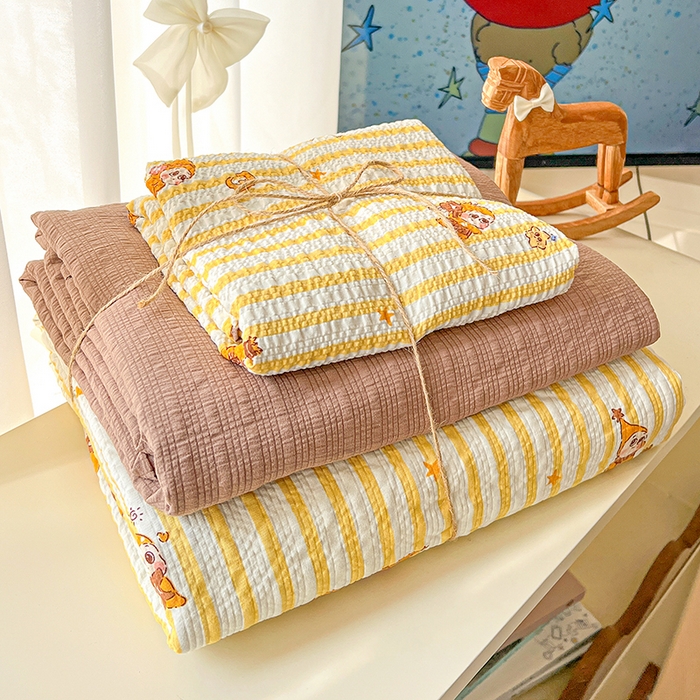 91家纺网 家纺一手货源 找家纺 （总）仟网汇 2026新款简单款泡芙纱印花四件套