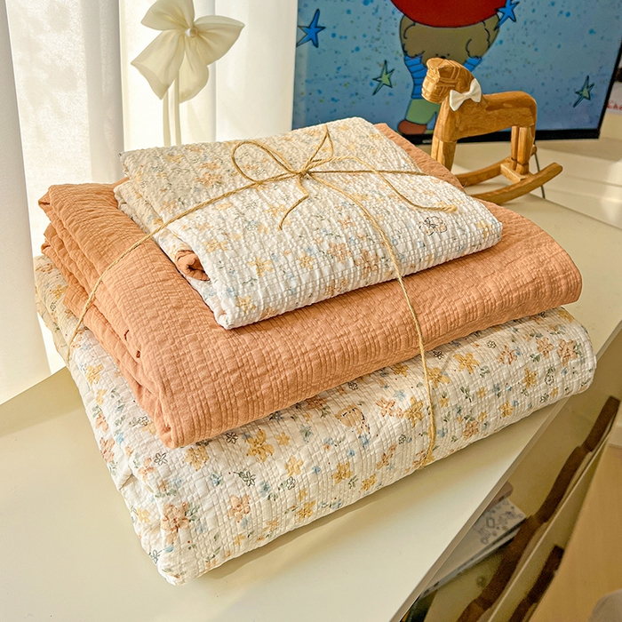 91家纺网 家纺一手货源 找家纺 （总）仟网汇 2026新款简单款泡芙纱印花四件套