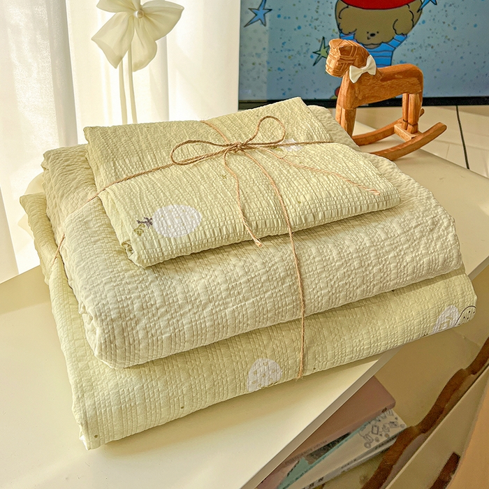 91家纺网 家纺一手货源 找家纺 （总）仟网汇 2026新款简单款泡芙纱印花四件套