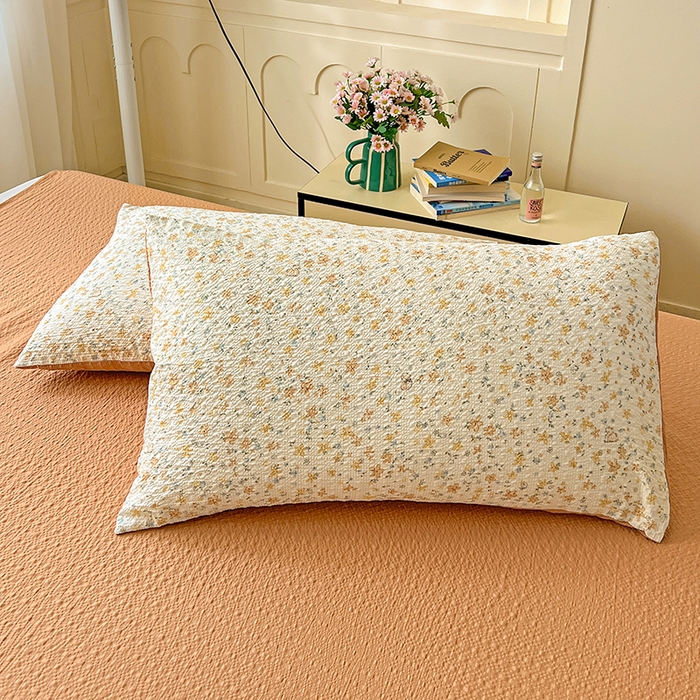 91家纺网 家纺一手货源 找家纺 仟网汇 2026新款简单款泡芙纱印花四件套 花间赋