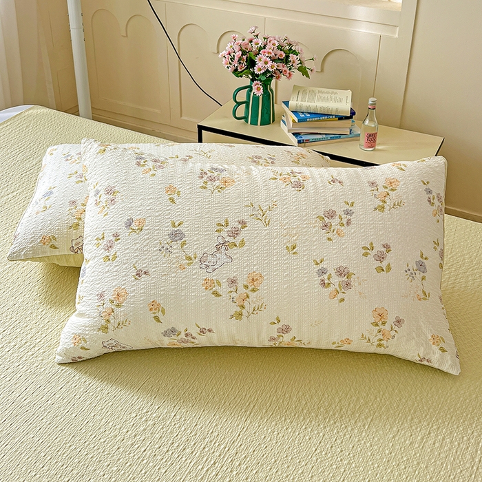 91家纺网 家纺一手货源 找家纺 仟网汇 2026新款简单款泡芙纱印花四件套 欢乐趴