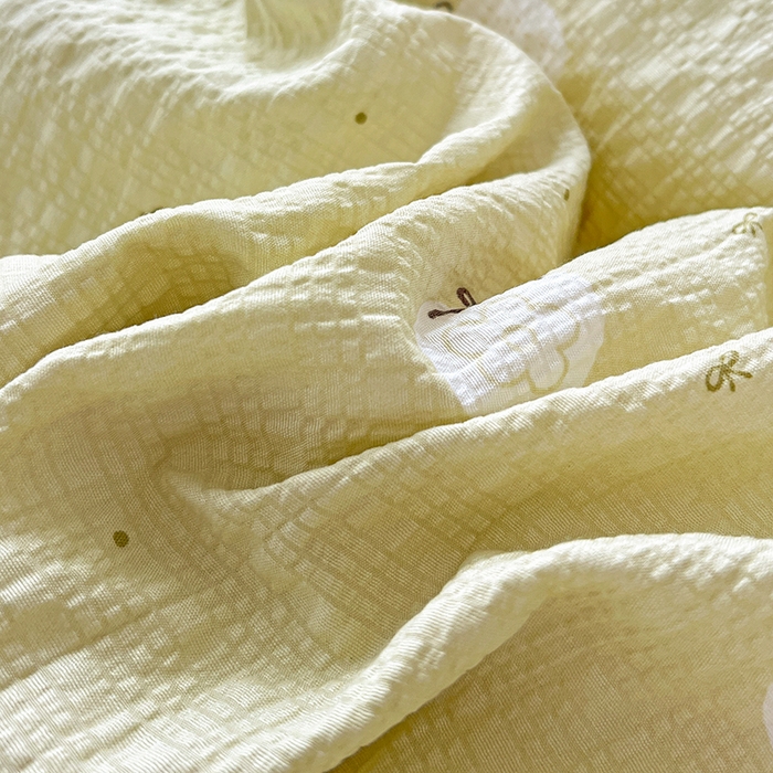 91家纺网 家纺一手货源 找家纺 仟网汇 2026新款简单款泡芙纱印花四件套 抹茶梅梅