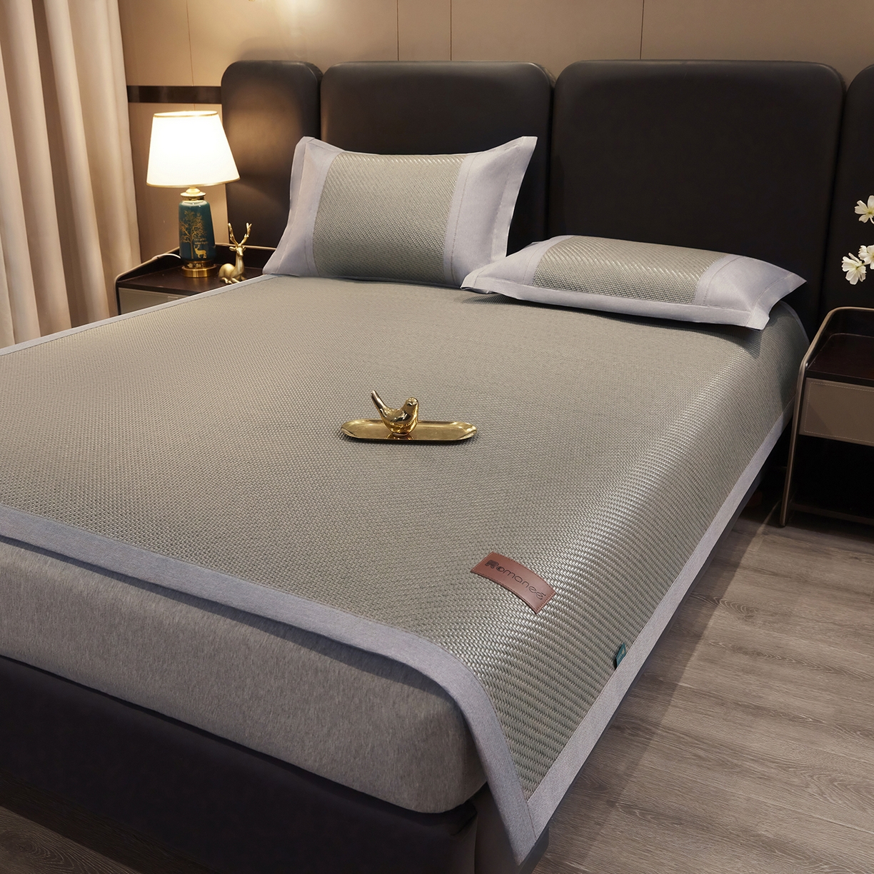 91家纺网 家纺一手货源 找家纺 网客家纺 2026新款Romanee雪藤凉感席 灰色