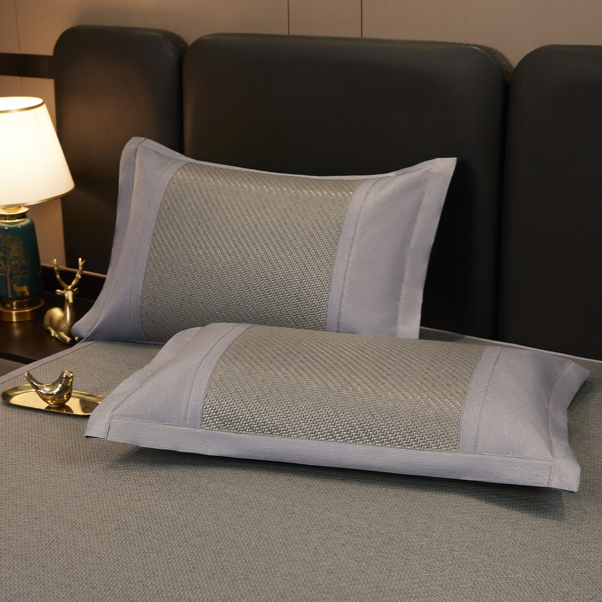 91家纺网 家纺一手货源 找家纺 网客家纺 2026新款Romanee雪藤凉感席 灰色