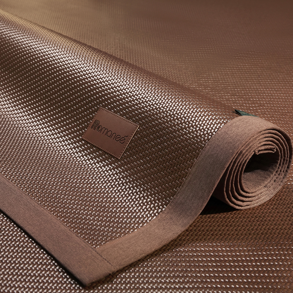 91家纺网 家纺一手货源 找家纺 网客家纺 2026新款Romanee雪藤凉感席 咖色