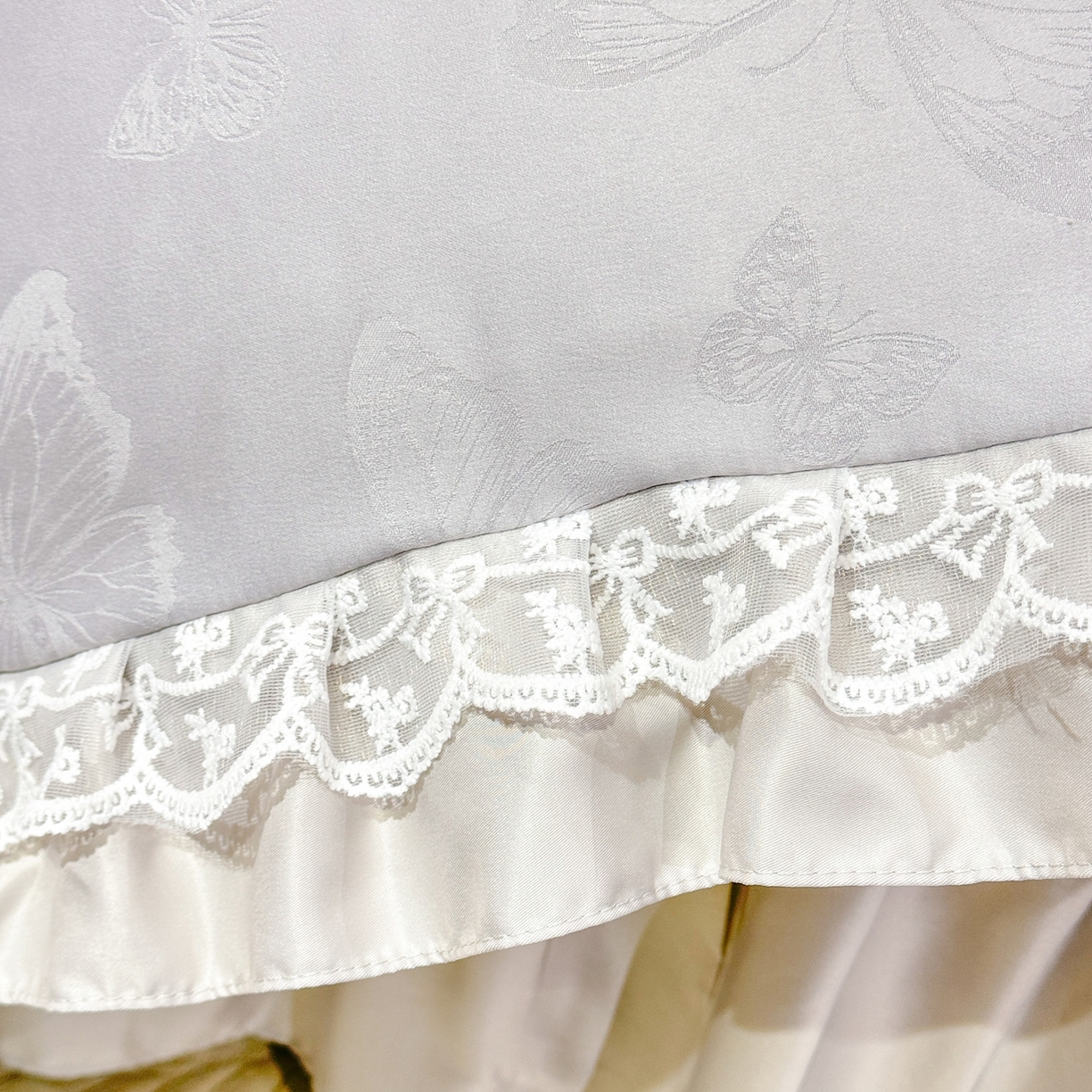 91家纺网 家纺一手货源 找家纺 优贝家纺 2026春夏新款提花水洗天丝冰丝天丝韩版夹棉床盖四件套 蝶舞-绅士灰