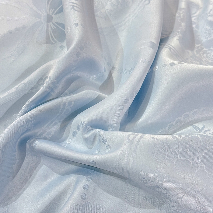 91家纺网 家纺一手货源 找家纺 优贝家纺 2026春夏新款提花水洗天丝冰丝天丝韩版夹棉床盖四件套 花涧-天蓝