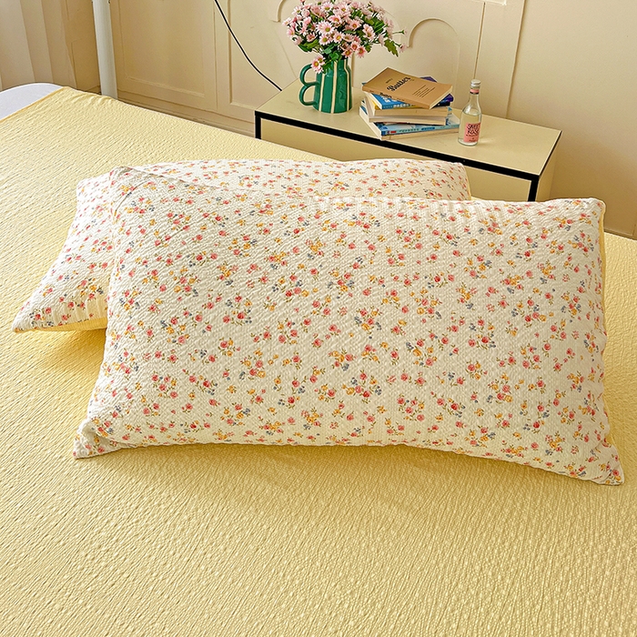 91家纺网 家纺一手货源 找家纺 仟网汇 2026新款简单款泡芙纱印花四件套 心愿