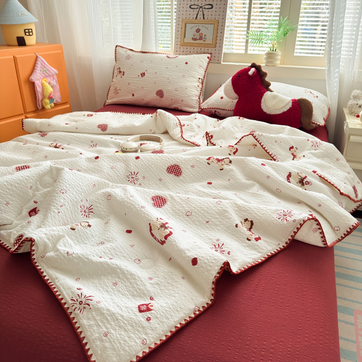 91家纺网 家纺一手货源 找家纺 （总）暖阳 2026新款100%棉花泡芙棉贝壳夏被被子被芯