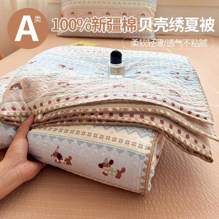 91家纺网 家纺一手货源 找家纺 （总）暖阳 2026新款100%棉花泡芙棉贝壳夏被被子被芯