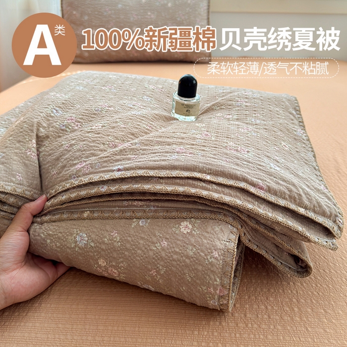 91家纺网 家纺一手货源 找家纺 （总）暖阳 2026新款100%棉花泡芙棉贝壳夏被被子被芯