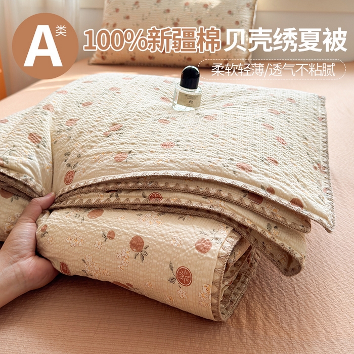 91家纺网 家纺一手货源 找家纺 （总）暖阳 2026新款100%棉花泡芙棉贝壳夏被被子被芯