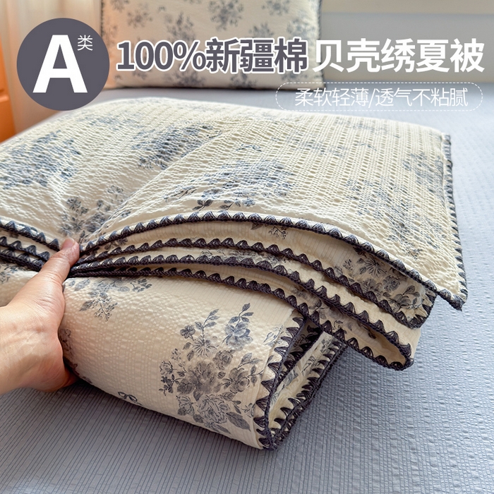 91家纺网 家纺一手货源 找家纺 （总）暖阳 2026新款100%棉花泡芙棉贝壳夏被被子被芯