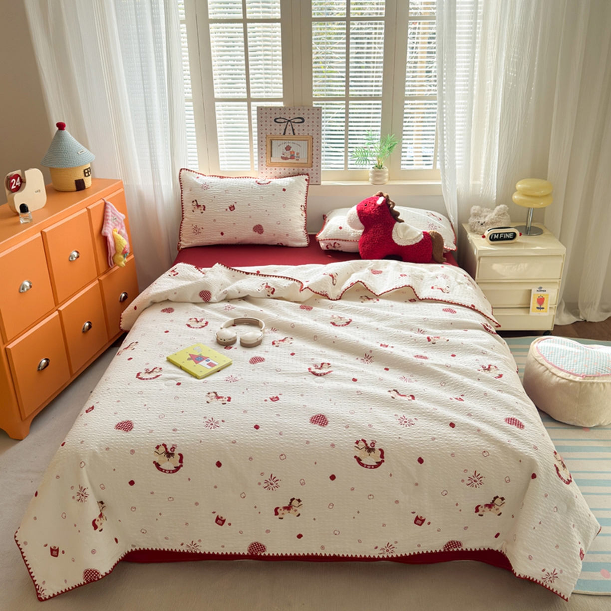 91家纺网 家纺一手货源 找家纺 暖阳 2026新款100%棉花泡芙棉贝壳夏被被子被芯 马上有福