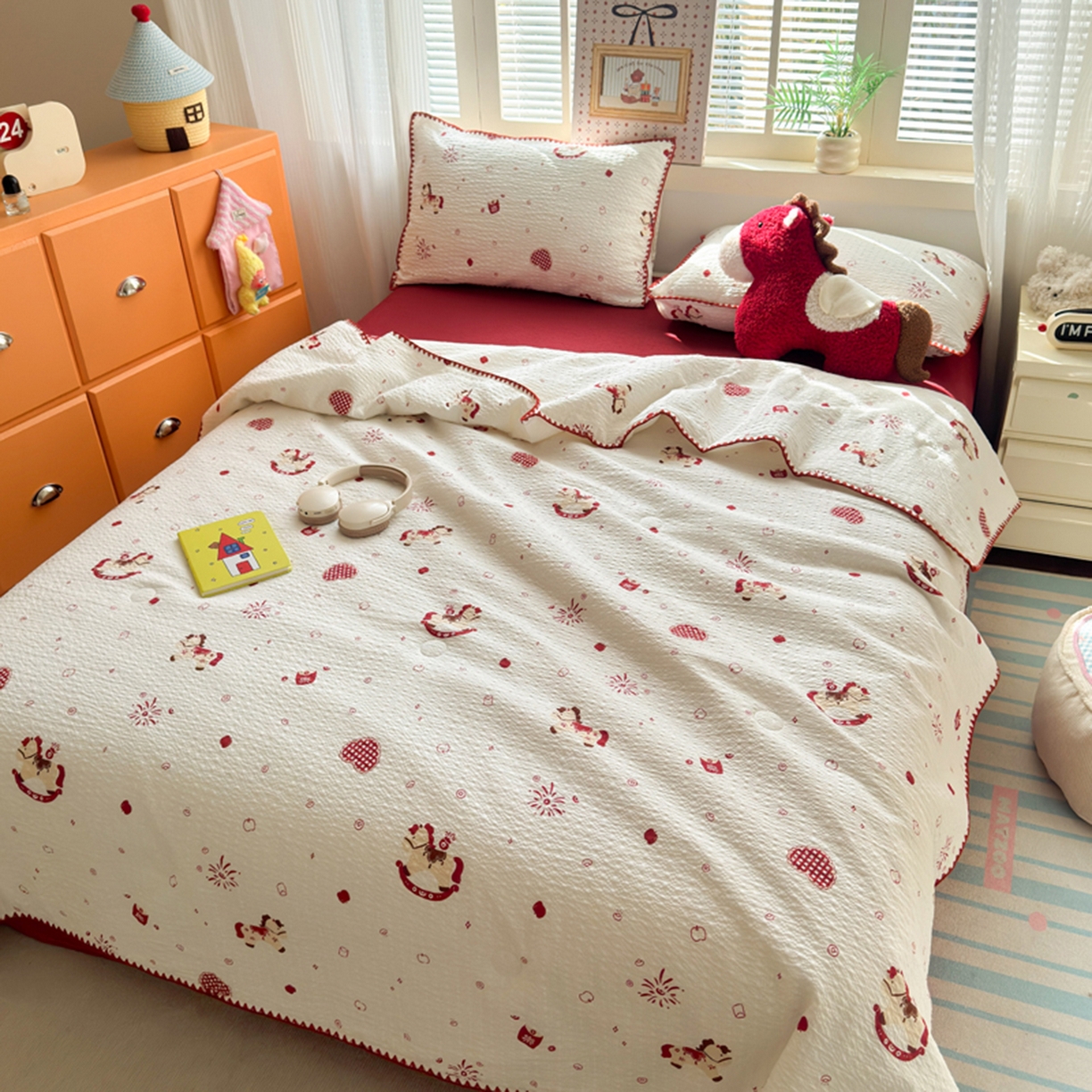 91家纺网 家纺一手货源 找家纺 暖阳 2026新款100%棉花泡芙棉贝壳夏被被子被芯 马上有福