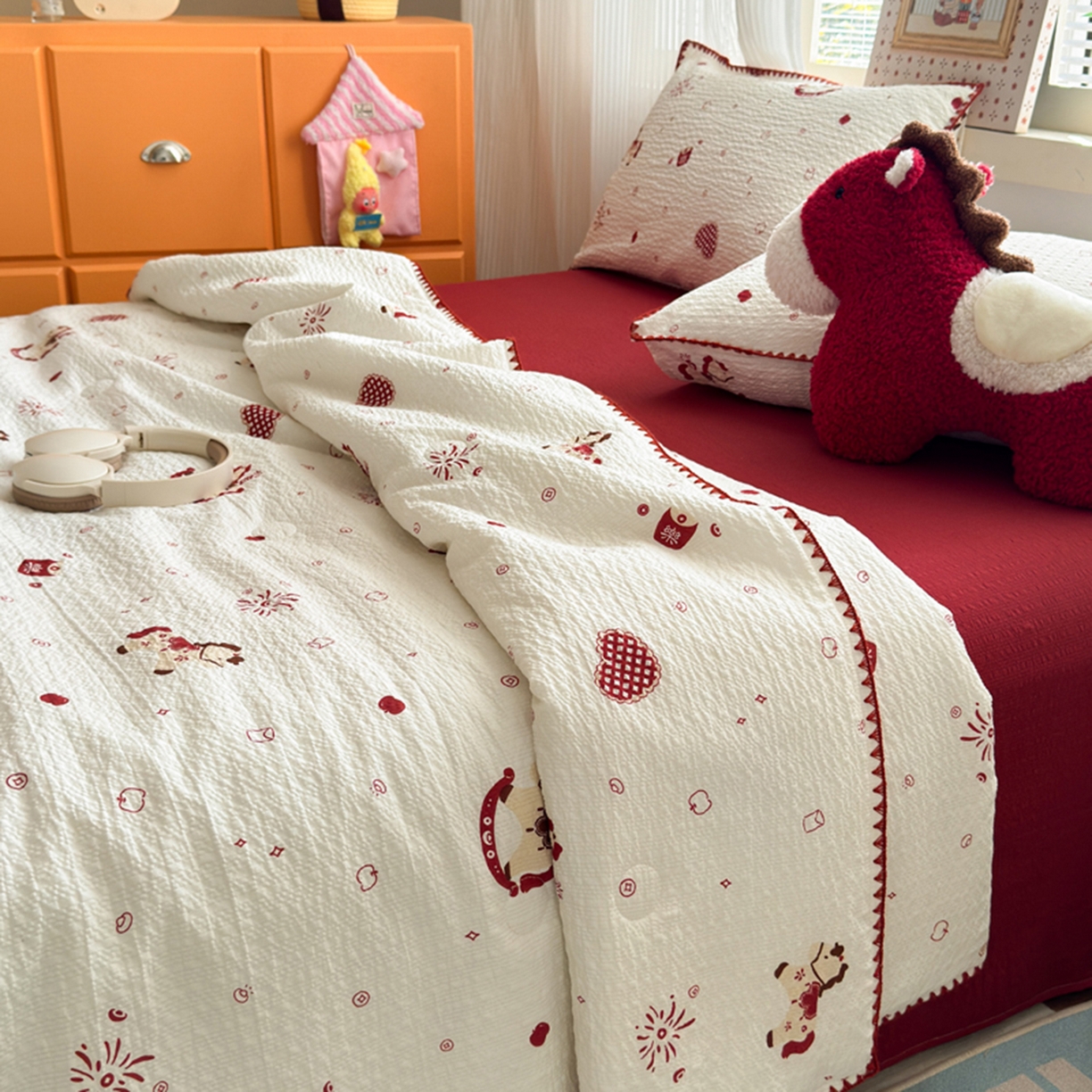 91家纺网 家纺一手货源 找家纺 暖阳 2026新款100%棉花泡芙棉贝壳夏被被子被芯 马上有福