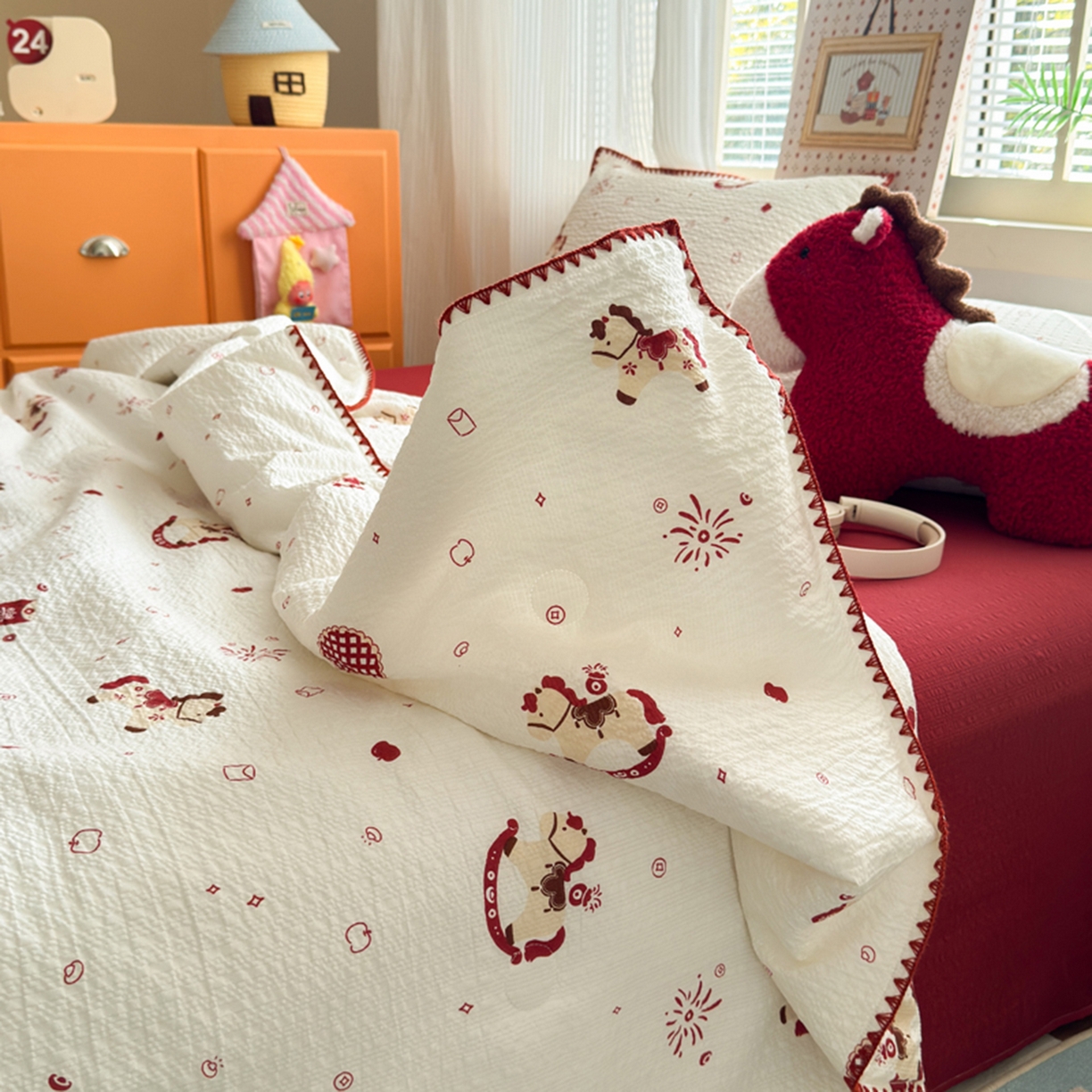 91家纺网 家纺一手货源 找家纺 暖阳 2026新款100%棉花泡芙棉贝壳夏被被子被芯 马上有福