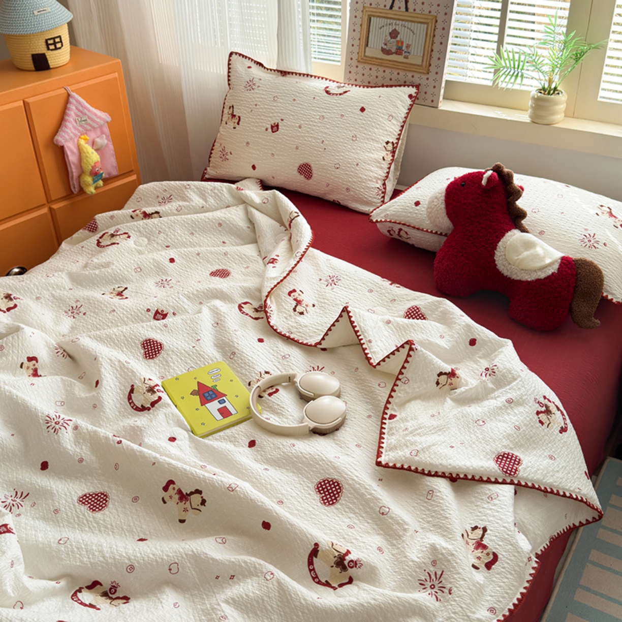 91家纺网 家纺一手货源 找家纺 暖阳 2026新款100%棉花泡芙棉贝壳夏被被子被芯 马上有福