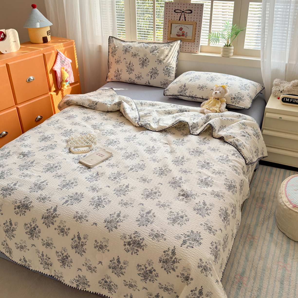 91家纺网 家纺一手货源 找家纺 暖阳 2026新款100%棉花泡芙棉贝壳夏被被子被芯 雅漾