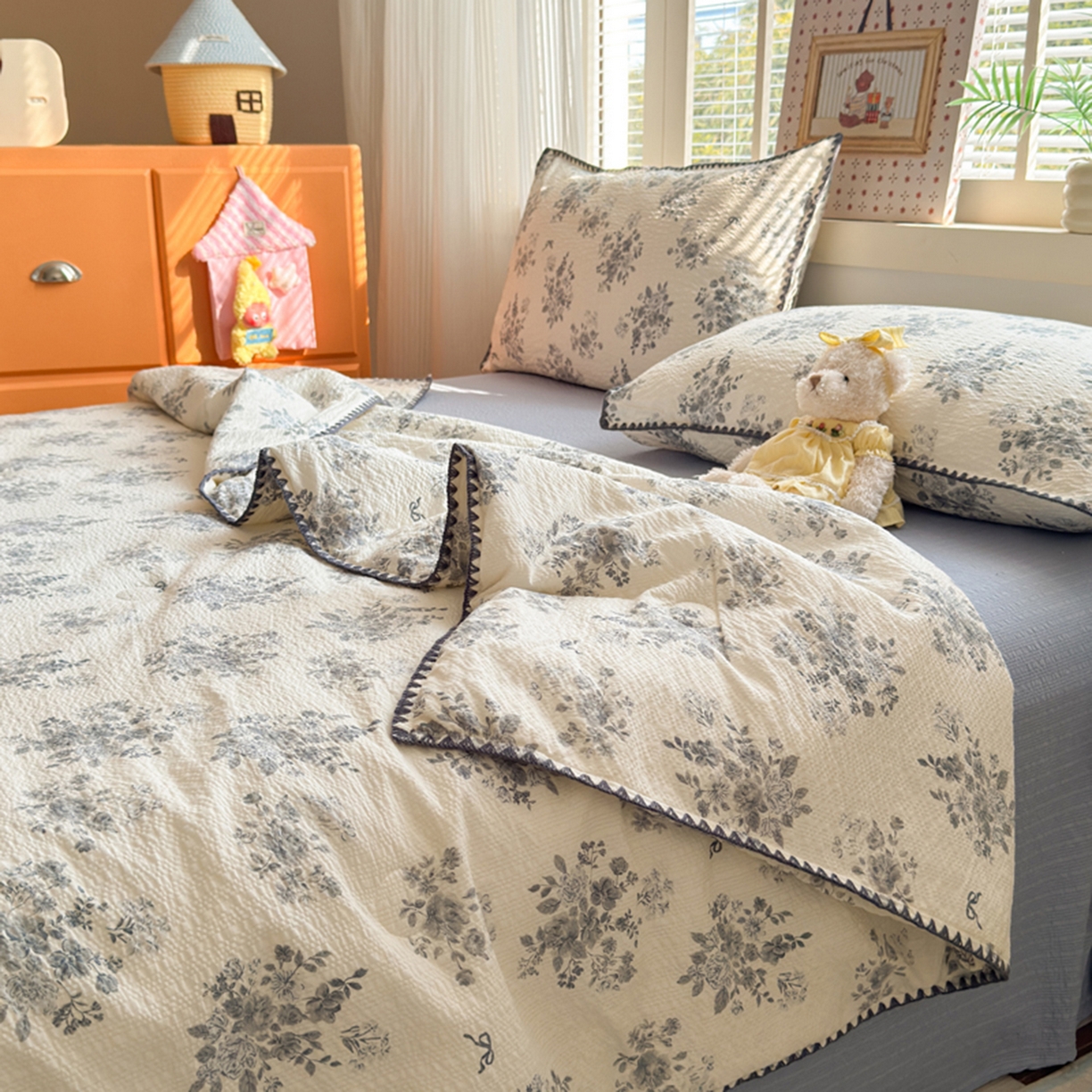 91家纺网 家纺一手货源 找家纺 暖阳 2026新款100%棉花泡芙棉贝壳夏被被子被芯 雅漾