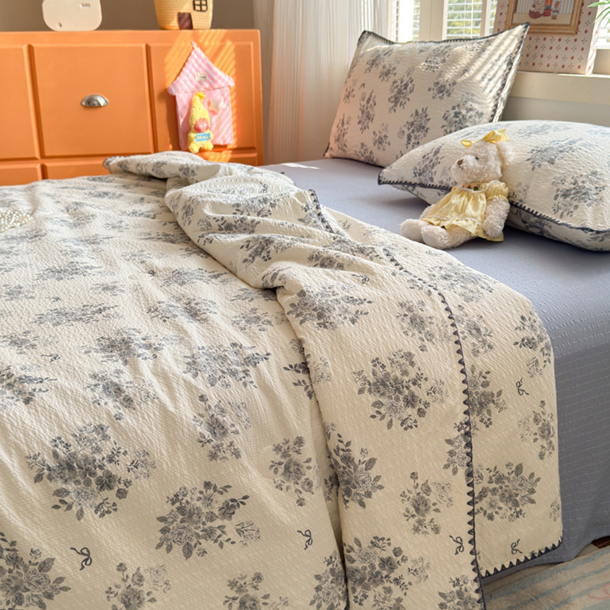 91家纺网 家纺一手货源 找家纺 暖阳 2026新款100%棉花泡芙棉贝壳夏被被子被芯 雅漾