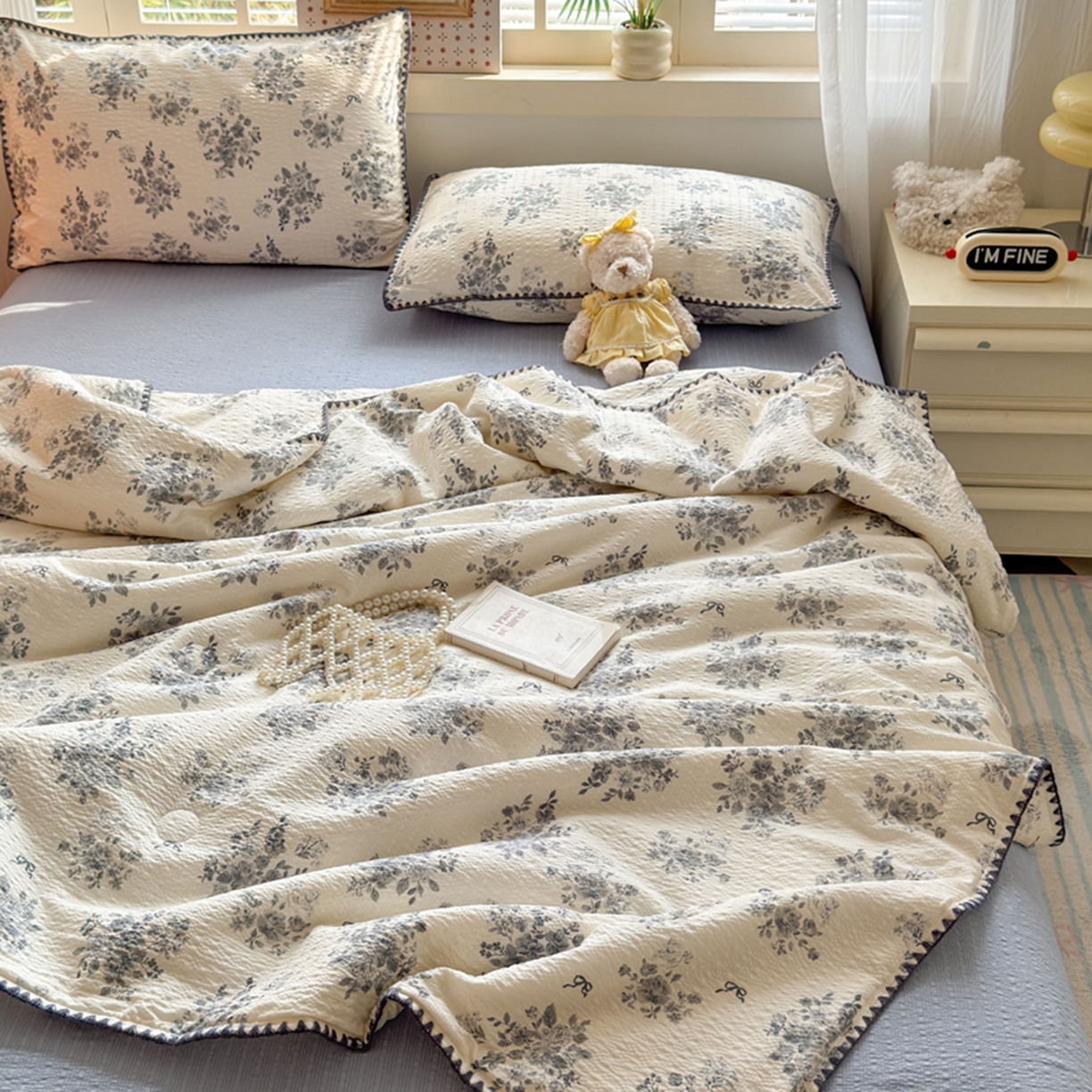 91家纺网 家纺一手货源 找家纺 暖阳 2026新款100%棉花泡芙棉贝壳夏被被子被芯 雅漾