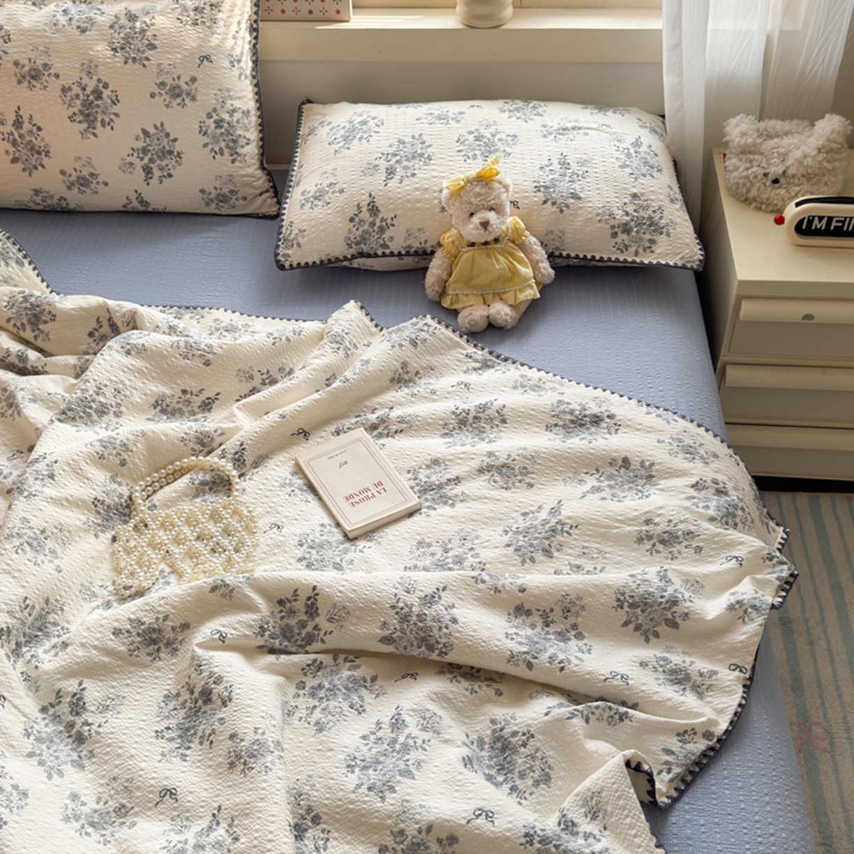 91家纺网 家纺一手货源 找家纺 暖阳 2026新款100%棉花泡芙棉贝壳夏被被子被芯 雅漾