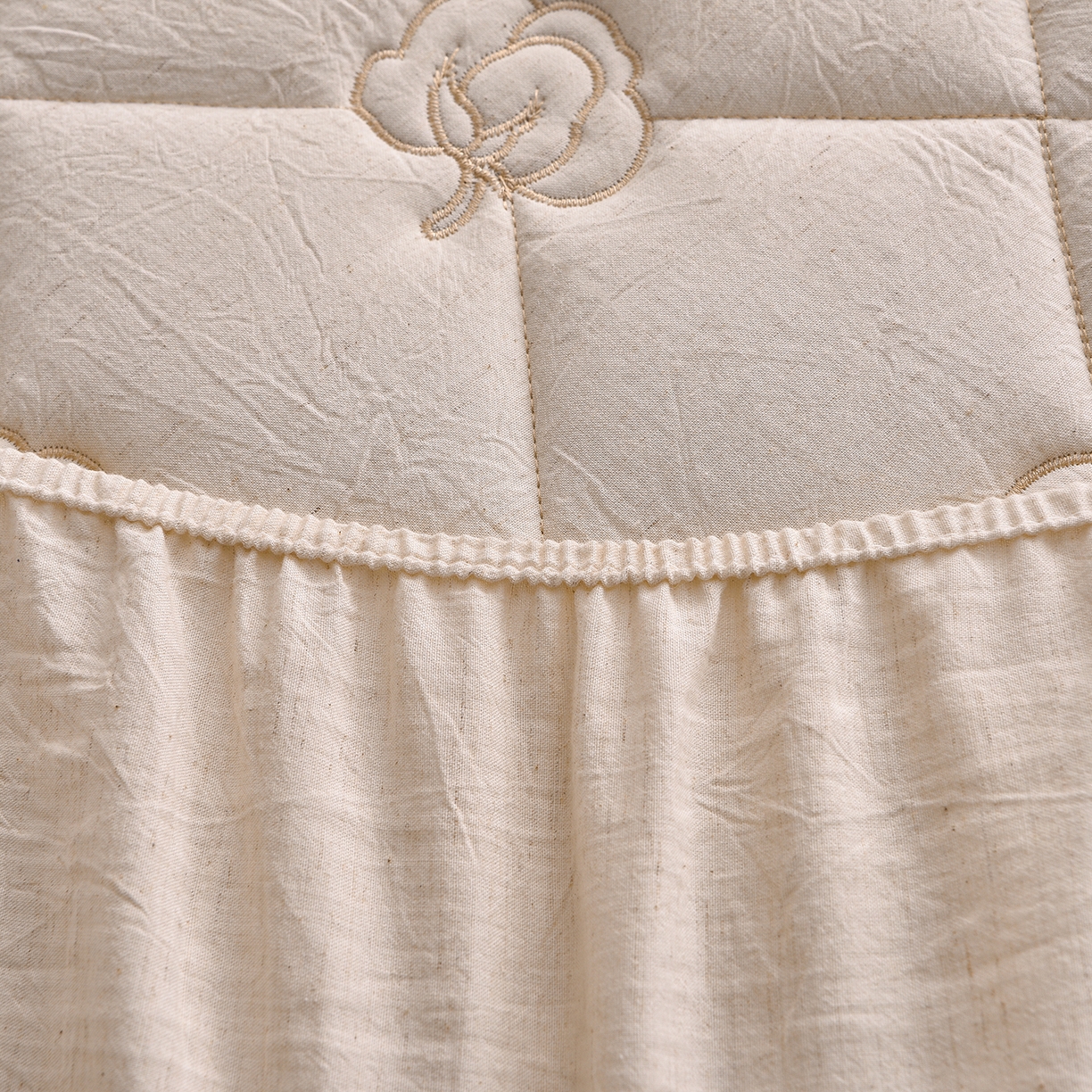 91家纺网 家纺一手货源 找家纺 好眠好梦家纺 2026新款全棉纯棉棉麻抗菌防螨床笠 棉之语-本色