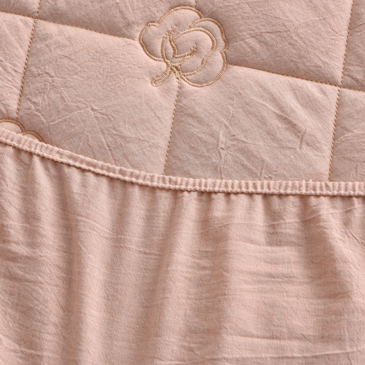 91家纺网 家纺一手货源 找家纺 好眠好梦家纺 2026新款全棉纯棉棉麻抗菌防螨床笠 棉之语-粉色