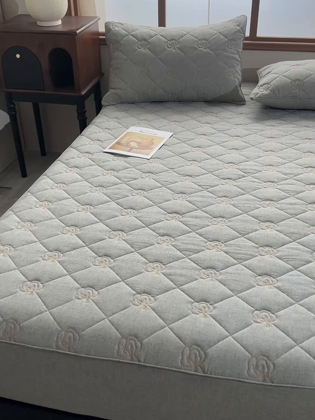 91家纺网 家纺一手货源 找家纺 好眠好梦家纺 2026新款全棉纯棉棉麻抗菌防螨床笠 棉之语-卡其