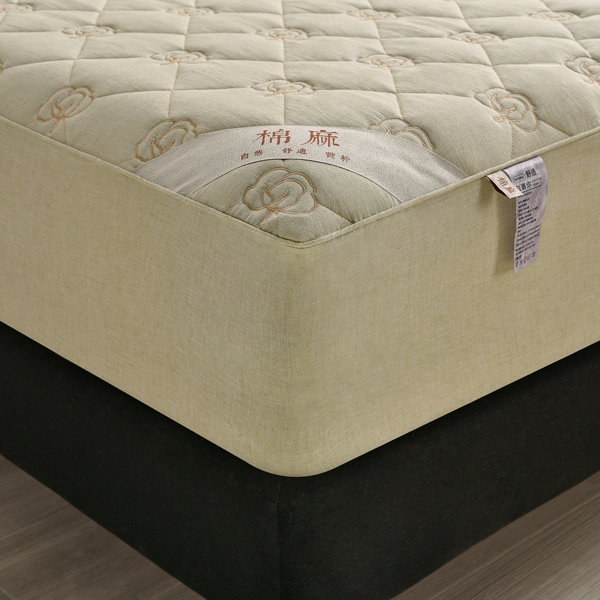 91家纺网 家纺一手货源 找家纺 好眠好梦家纺 2026新款全棉纯棉棉麻抗菌防螨床笠 棉之语-绿色