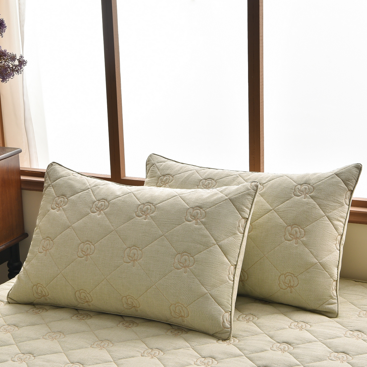 91家纺网 家纺一手货源 找家纺 好眠好梦家纺 2026新款全棉纯棉棉麻抗菌防螨床笠 棉之语-绿色