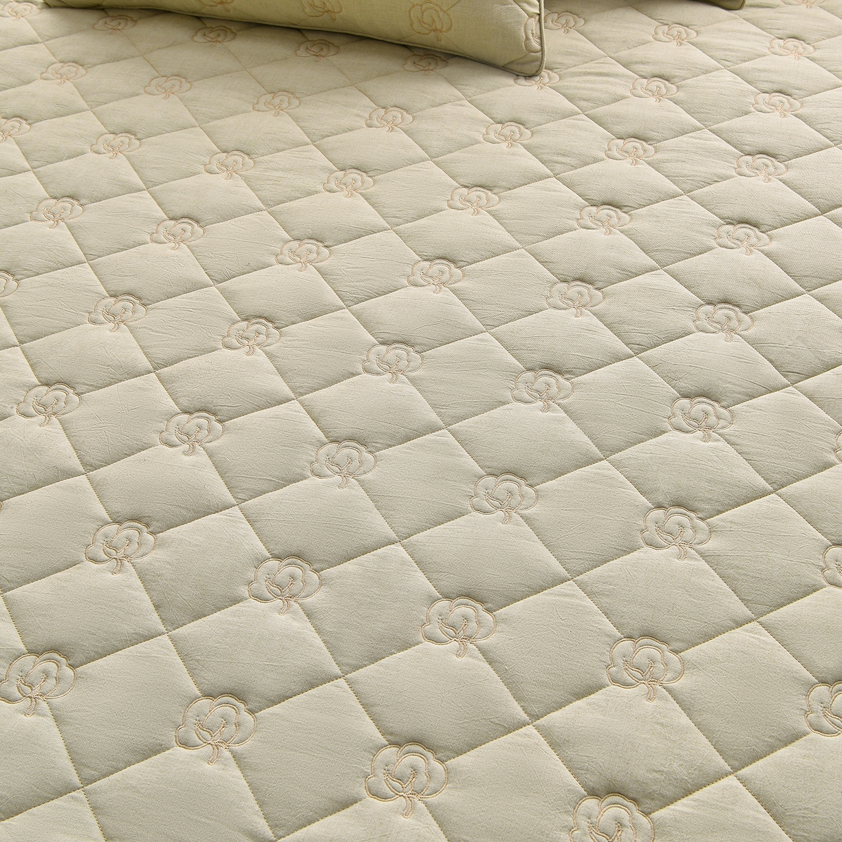 91家纺网 家纺一手货源 找家纺 好眠好梦家纺 2026新款全棉纯棉棉麻抗菌防螨床笠 棉之语-绿色