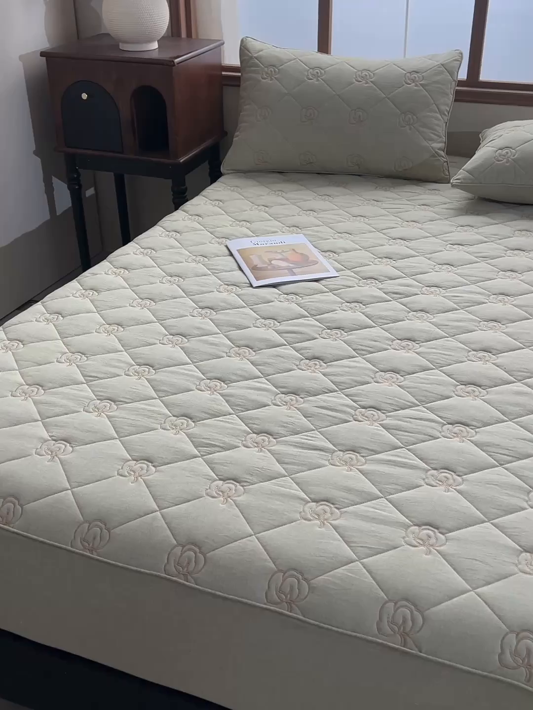 91家纺网 家纺一手货源 找家纺 好眠好梦家纺 2026新款全棉纯棉棉麻抗菌防螨床笠 棉之语-绿色