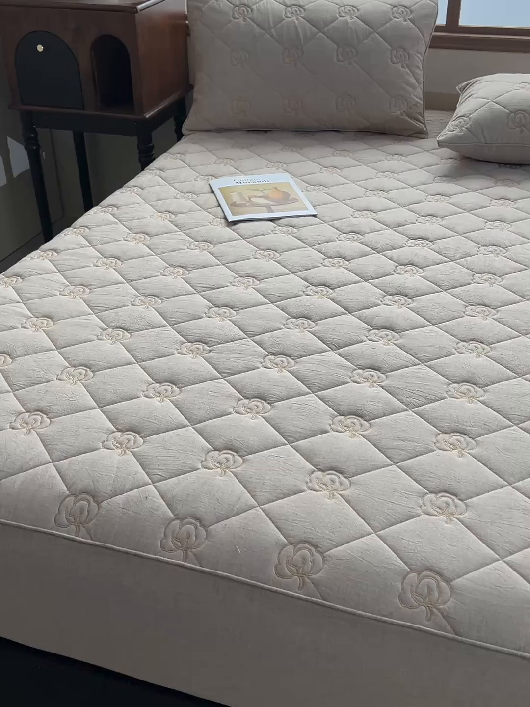 91家纺网 家纺一手货源 找家纺 好眠好梦家纺 2026新款全棉纯棉棉麻抗菌防螨床笠 棉之语-浅灰