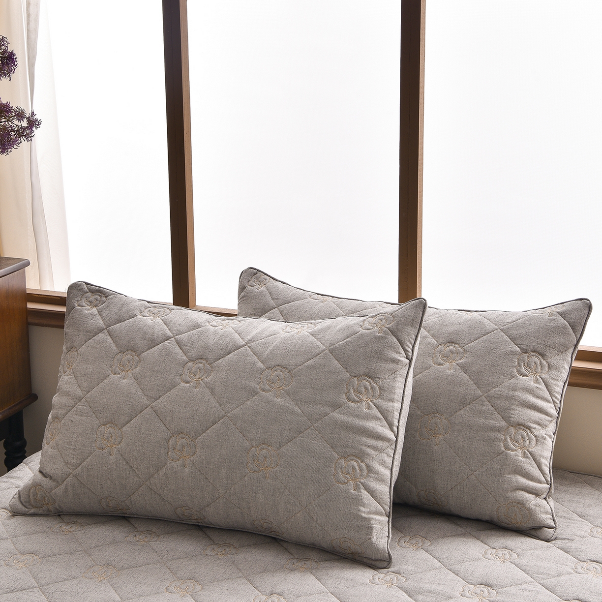 91家纺网 家纺一手货源 找家纺 好眠好梦家纺 2026新款全棉纯棉棉麻抗菌防螨床笠 棉之语-深灰