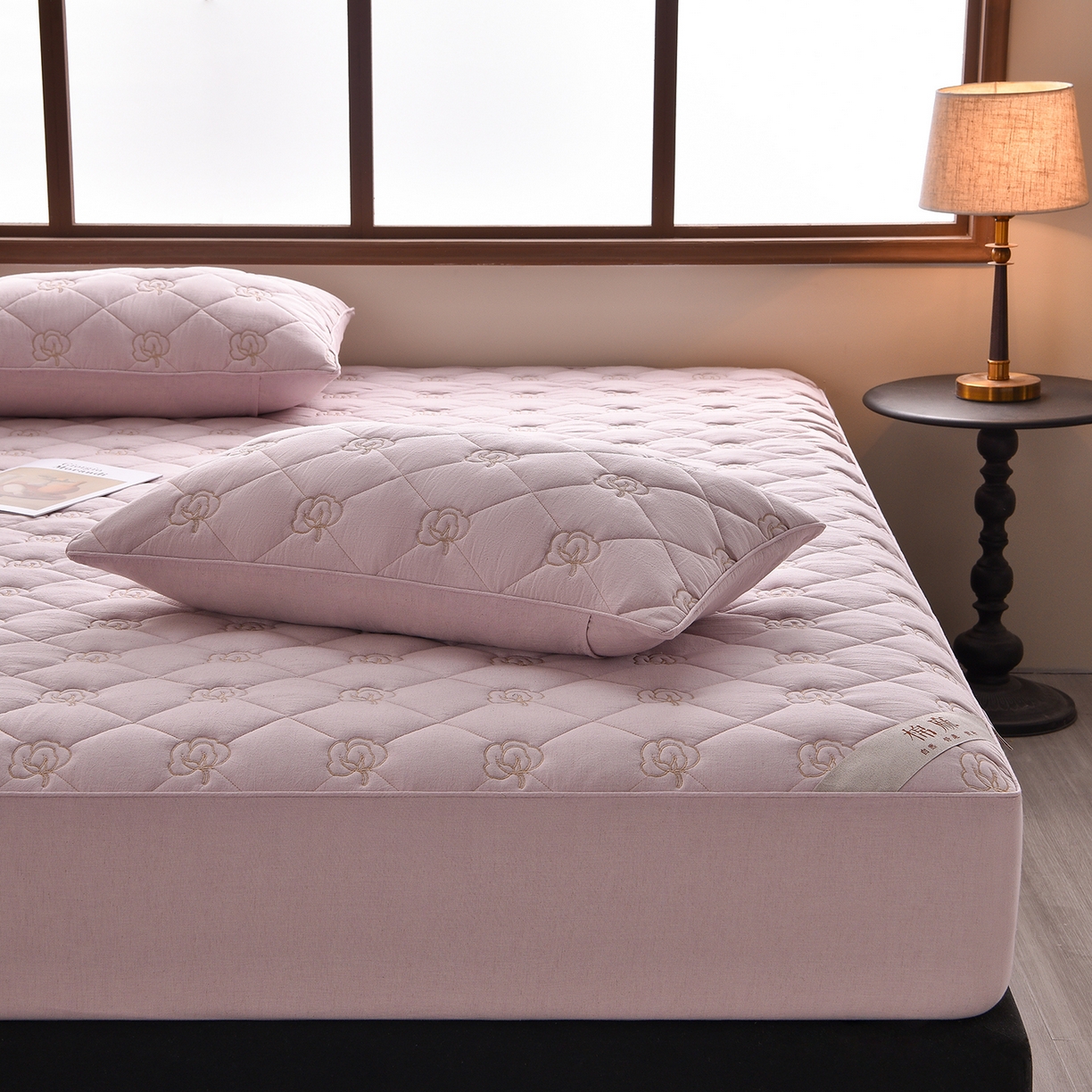 91家纺网 家纺一手货源 找家纺 好眠好梦家纺 2026新款全棉纯棉棉麻抗菌防螨床笠 棉之语-紫色