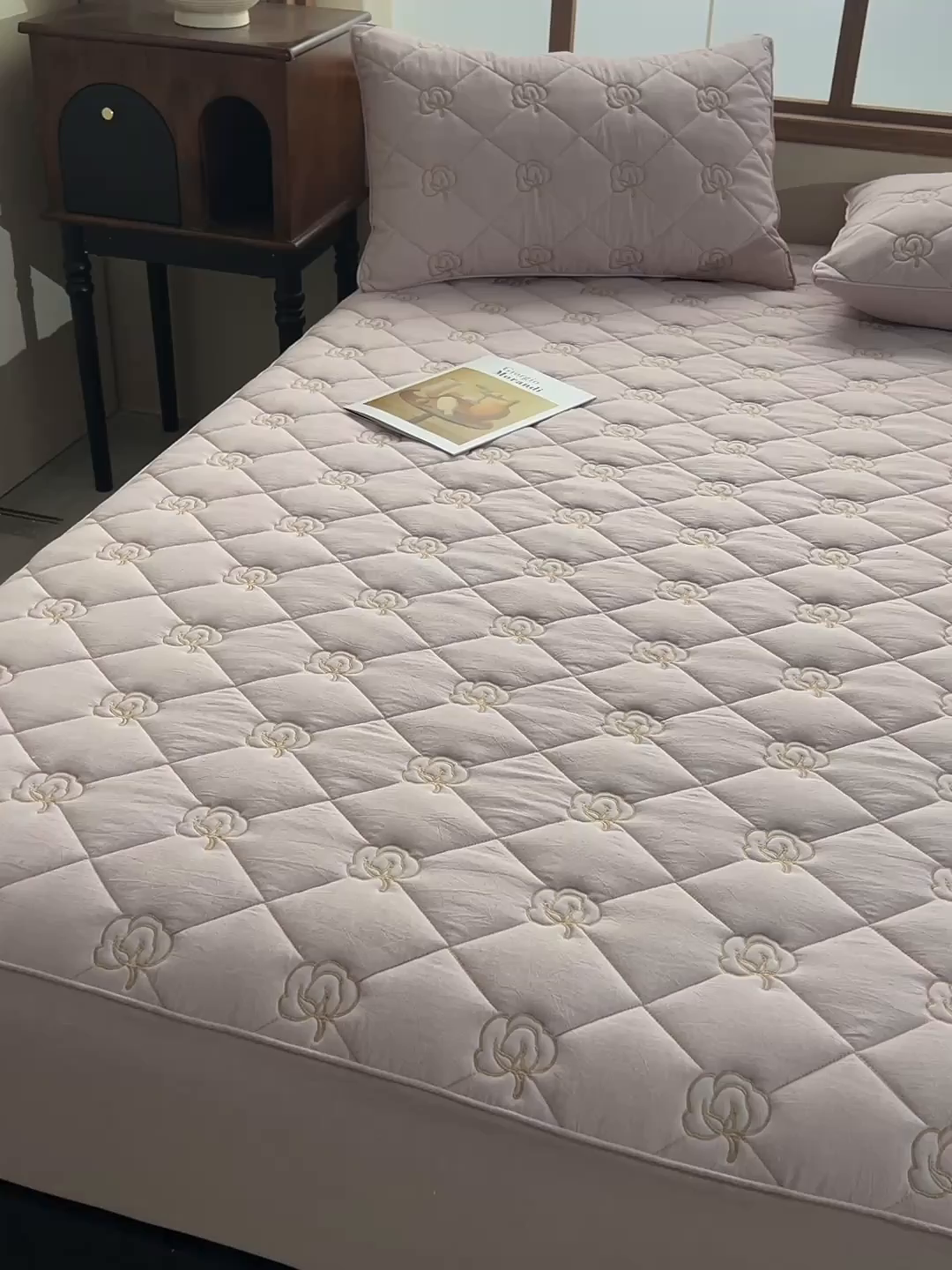 91家纺网 家纺一手货源 找家纺 好眠好梦家纺 2026新款全棉纯棉棉麻抗菌防螨床笠 棉之语-紫色